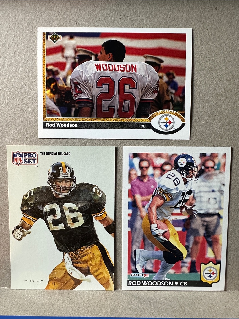 Rod Woodson with Jack Ham/Terry Bradshaw Steelers legends lot of 18 - Picture 2 of 13